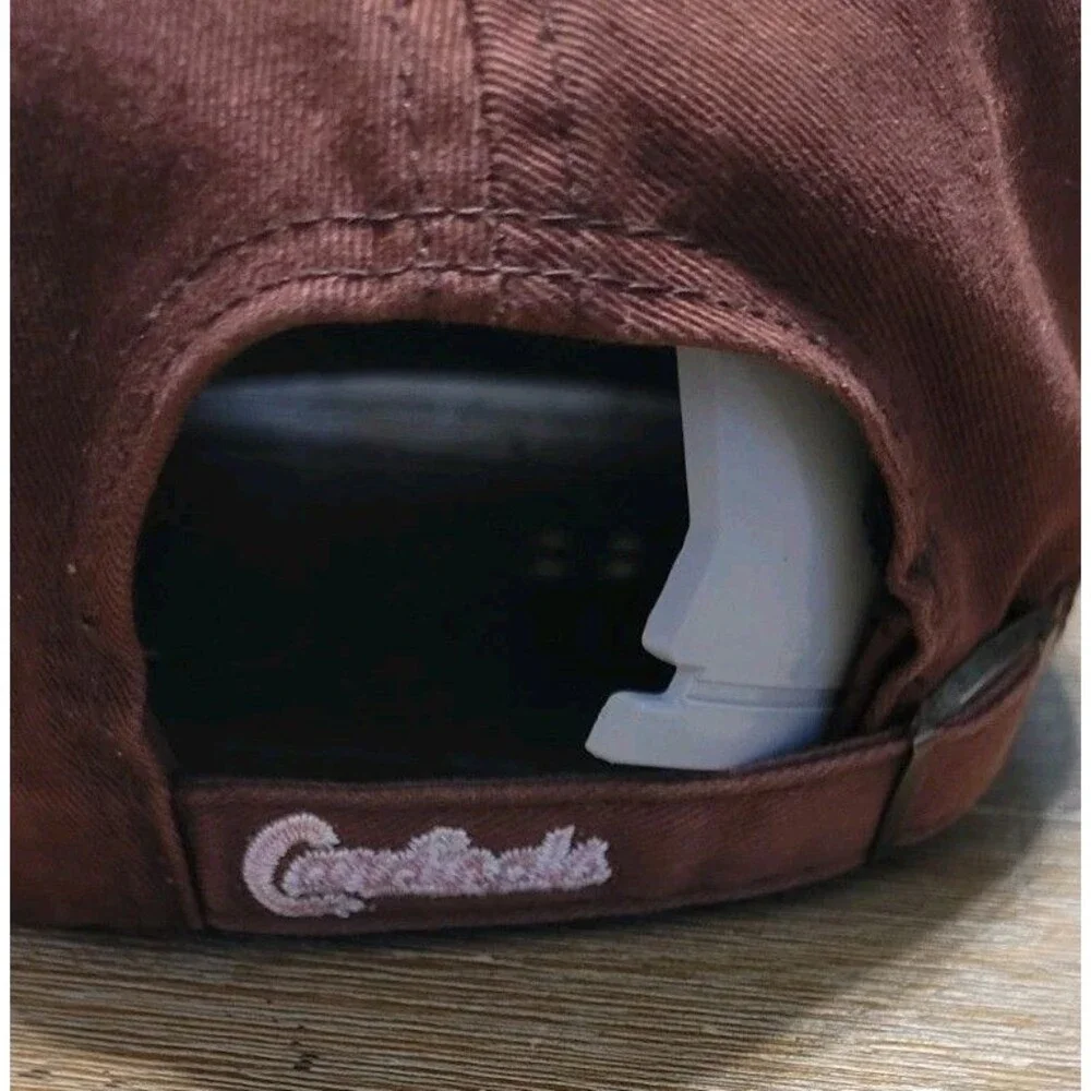 Vtg St. Louis Cardinals Hat Cap Strapback Womens Brown MLB Baseball Pink Sm Logo